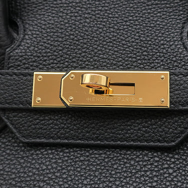 エルメス HERMES バーキン30 ブラック トゴ ハンドバッグ ローズゴールド金具 黒