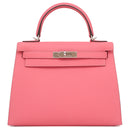 エルメス HERMES ケリー28 外縫い ローズアザレ ヴォーエプソン 2WAYバッグ シルバー金具