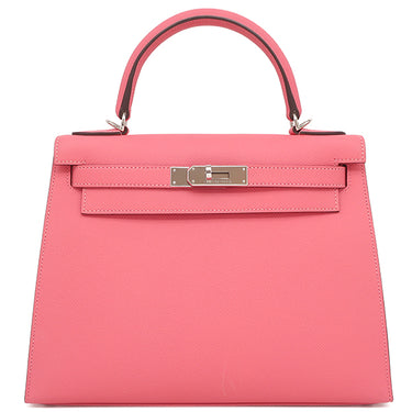 エルメス HERMES ケリー28 外縫い ローズアザレ ヴォーエプソン 2WAYバッグ シルバー金具