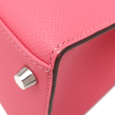 エルメス HERMES ケリー28 外縫い ローズアザレ ヴォーエプソン 2WAYバッグ シルバー金具