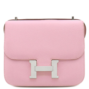 エルメス HERMES コンスタンス ミニ 18 モーヴシルベストル ヴォーエプソン ショルダーバッグ シルバー金具