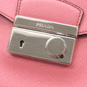 プラダ PRADA サフィアーノ ベルニック サッチェルピンク レザー サフィアーノ 2WAYバッグ シルバー金具 ハンド ショルダーバッグ