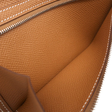 エルメス HERMES ベアンスフレ ゴールド ヴォーエプソン 長財布 シルバー金具 茶 二つ折り財布