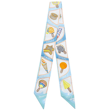 エルメス HERMES ツイリー アクア×オレンジ×ジョーヌ シルク スカーフ 【FUNNY ICE CREAM/ファニーアイスクリーム】