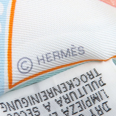 エルメス HERMES ツイリー アクア×オレンジ×ジョーヌ シルク スカーフ 【FUNNY ICE CREAM/ファニーアイスクリーム】