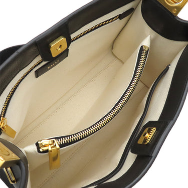 バリー BALLY TRAPEZE SOFT 6307157 ブラック レザー ショルダーバッグ ゴールド金具 黒 肩掛け