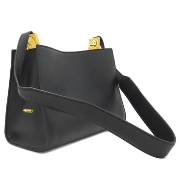 バリー BALLY TRAPEZE SOFT 6307157 ブラック レザー ショルダーバッグ ゴールド金具 黒 肩掛け