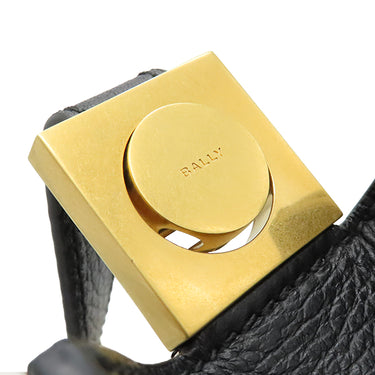 バリー BALLY TRAPEZE SOFT 6307157 ブラック レザー ショルダーバッグ ゴールド金具 黒 肩掛け