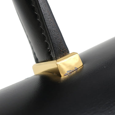 エルメス HERMES ピアノ ブラック ボックスカーフ ハンドバッグ ゴールド金具 黒