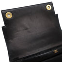 エルメス HERMES ピアノ ブラック ボックスカーフ ハンドバッグ ゴールド金具 黒