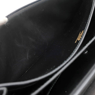 エルメス HERMES ピアノ ブラック ボックスカーフ ハンドバッグ ゴールド金具 黒