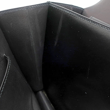 エルメス HERMES ピアノ ブラック ボックスカーフ ハンドバッグ ゴールド金具 黒