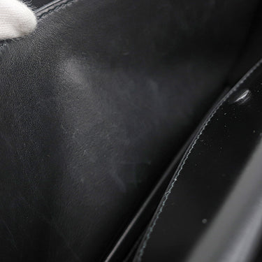 エルメス HERMES ピアノ ブラック ボックスカーフ ハンドバッグ ゴールド金具 黒