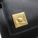 エルメス HERMES ピアノ ブラック ボックスカーフ ハンドバッグ ゴールド金具 黒