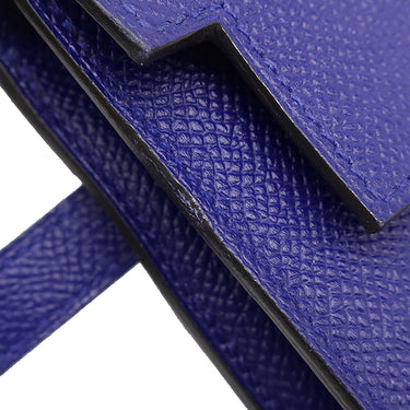 エルメス HERMES ケリーウォレット ロング ブルーエレクトリック ヴォーエプソン 長財布 シルバー金具 青 ショルダー