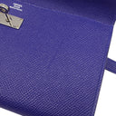 エルメス HERMES ケリーウォレット ロング ブルーエレクトリック ヴォーエプソン 長財布 シルバー金具 青 ショルダー