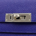 エルメス HERMES ケリーウォレット ロング ブルーエレクトリック ヴォーエプソン 長財布 シルバー金具 青 ショルダー