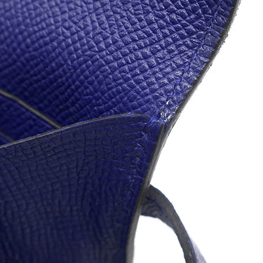 エルメス HERMES ケリーウォレット ロング ブルーエレクトリック ヴォーエプソン 長財布 シルバー金具 青 ショルダー