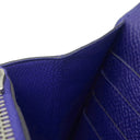 エルメス HERMES ケリーウォレット ロング ブルーエレクトリック ヴォーエプソン 長財布 シルバー金具 青 ショルダー