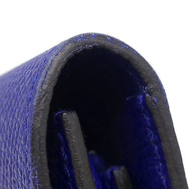 エルメス HERMES ケリーウォレット ロング ブルーエレクトリック ヴォーエプソン 長財布 シルバー金具 青 ショルダー