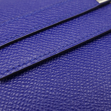 エルメス HERMES ケリーウォレット ロング ブルーエレクトリック ヴォーエプソン 長財布 シルバー金具 青 ショルダー