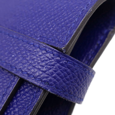 エルメス HERMES ケリーウォレット ロング ブルーエレクトリック ヴォーエプソン 長財布 シルバー金具 青 ショルダー