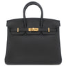 エルメス HERMES バーキン25 ブラック トゴ ハンドバッグ ゴールド金具 新品 未使用 黒