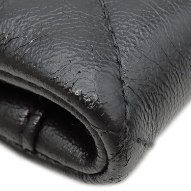 シャネル CHANEL マトラッセ ショルダー ブラック カーフ チェーンウォレット ゴールド金具 がま口