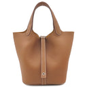 エルメス HERMES ピコタンロックPM ゴールド トリヨンクレマンス ハンドバッグ シルバー金具 新品未使用 茶