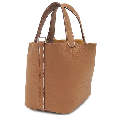 エルメス HERMES ピコタンロックPM ゴールド トリヨンクレマンス ハンドバッグ シルバー金具 新品未使用 茶
