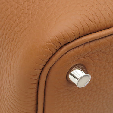 エルメス HERMES ピコタンロックPM ゴールド トリヨンクレマンス ハンドバッグ シルバー金具 新品未使用 茶