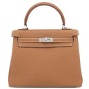 エルメス HERMES ケリー25 内縫い ゴールド トゴ 2WAYバッグ シルバー金具 茶 ショルダー