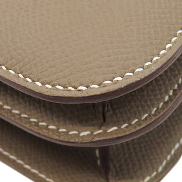 エルメス HERMES コンスタンス3 ミニ ミロワール エトゥープ ヴォーエプソン ショルダーバッグ ローズゴールド金具 グレージュ