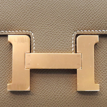 エルメス HERMES コンスタンス3 ミニ ミロワール エトゥープ ヴォーエプソン ショルダーバッグ ローズゴールド金具 グレージュ