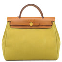 エルメス HERMES エールバッグジップPM 31 ジンジャー×ナチュラル キャンバス トワルミリタリー ヴァッシュハンター 2WAYバッグ ゴールド金具 トワルH