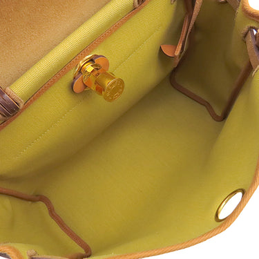 エルメス HERMES エールバッグジップPM 31 ジンジャー×ナチュラル キャンバス トワルミリタリー ヴァッシュハンター 2WAYバッグ ゴールド金具 トワルH