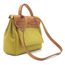 エルメス HERMES エールバッグジップPM 31 ジンジャー×ナチュラル キャンバス トワルミリタリー ヴァッシュハンター 2WAYバッグ ゴールド金具 トワルH