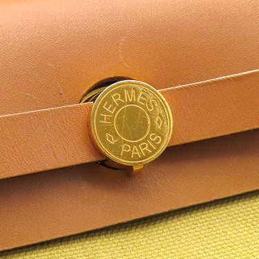 エルメス HERMES エールバッグジップPM 31 ジンジャー×ナチュラル キャンバス トワルミリタリー ヴァッシュハンター 2WAYバッグ ゴールド金具 トワルH