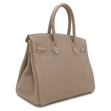 エルメス HERMES バーキン30 エトゥープ トゴ ハンドバッグ シルバー金具 グレージュ
