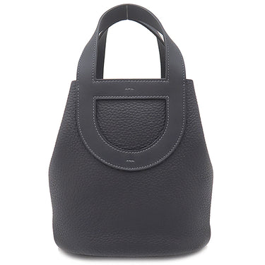 エルメス HERMES インザループ18 キャバン トリヨンクレマンス ヴォースイフト ハンドバッグ ゴールド金具 濃紺