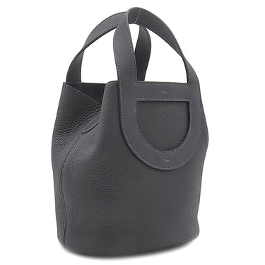 エルメス HERMES インザループ18 キャバン トリヨンクレマンス ヴォースイフト ハンドバッグ ゴールド金具 濃紺