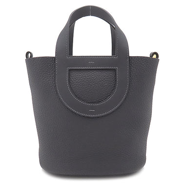 エルメス HERMES インザループ18 キャバン トリヨンクレマンス ヴォースイフト ハンドバッグ ゴールド金具 濃紺