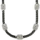 シャネル CHANEL ココマーク ロングネックレス メタリック×シルバー メタル ストラス ネックレス