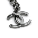 シャネル CHANEL ココマーク ロングネックレス メタリック×シルバー メタル ストラス ネックレス