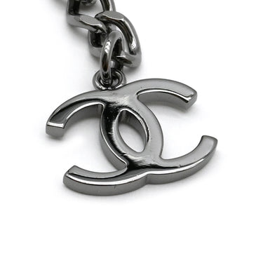 シャネル CHANEL ココマーク ロングネックレス メタリック×シルバー メタル ストラス ネックレス