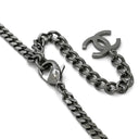シャネル CHANEL ココマーク ロングネックレス メタリック×シルバー メタル ストラス ネックレス