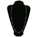 シャネル CHANEL ココマーク ロングネックレス メタリック×シルバー メタル ストラス ネックレス