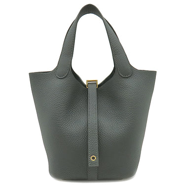 エルメス HERMES ピコタンロックPM ヴェールマングローブ トリヨンクレマンス ハンドバッグ ゴールド金具 新品 未使用 深緑