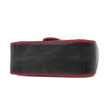 グッチ GUCCI GGマーモント ミニトップハンドル 583571 ブラック×レッド レザー 2WAYバッグ ゴールド金具 赤 黒 ショルダー