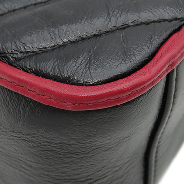 グッチ GUCCI GGマーモント ミニトップハンドル 583571 ブラック×レッド レザー 2WAYバッグ ゴールド金具 赤 黒 ショルダー